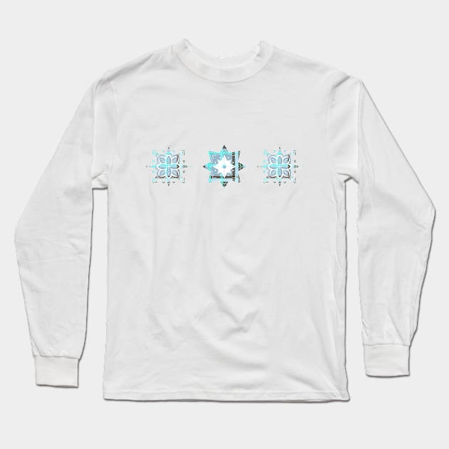 Light blue tartan stars Long Sleeve T-Shirt by Home Cyn Home 